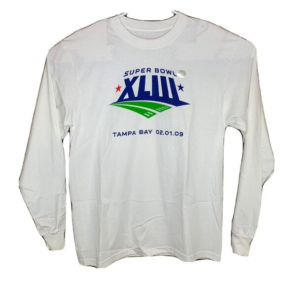 Reebok Other - Reebok Super Bowl XLIII Long Sleeve White Shirt Mens L 100% Cotton Tampa Bay 02.